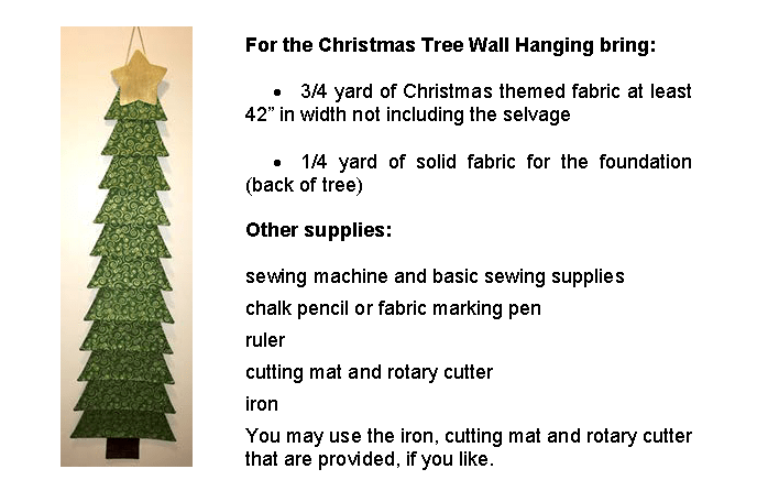 Christmas Tree Wall Hanging Workshop Details